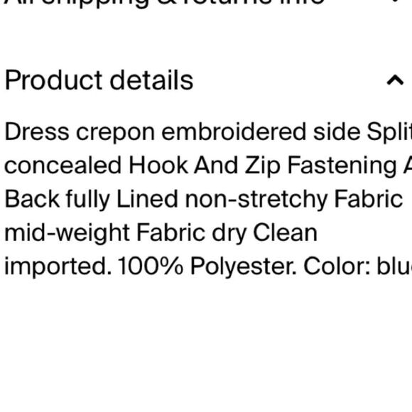 Rag and Bone Jolene embroidered spaghetti strap lined blue Chiffon Midi Dress 8 - Picture 6 of 9